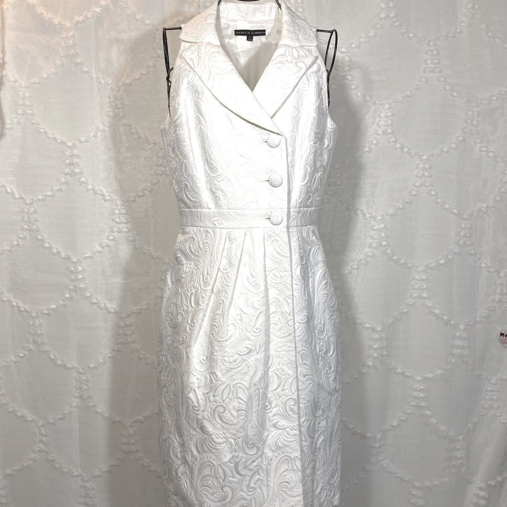Isabella Demarco white button up collared dress size 4